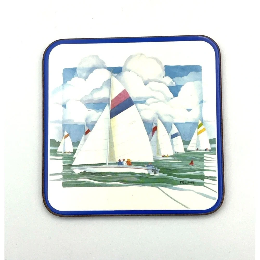 Pimpernel Regatta Coasters England‎ Set of 6 Cork Back 4